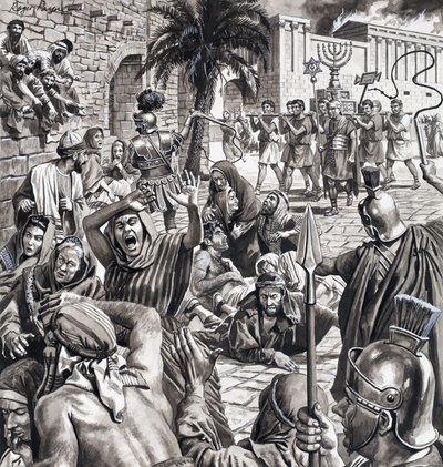 Le fermier combattant, extrait de "Masters of Rome" (gouache sur papier) - Roger Payne