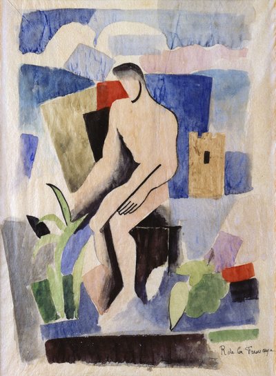 Homme dans un paysage, étude pour Paludes, c.1920 - Roger de La Fresnaye