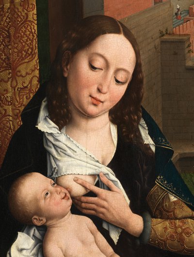 (détail) de Saint Luc dessinant le portrait de la Vierge - Rogier van der (after) Weyden
