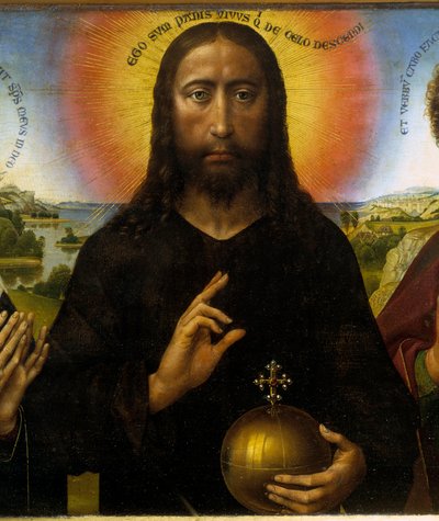 Christ rédempteur entre la Vierge et Saint Jean l