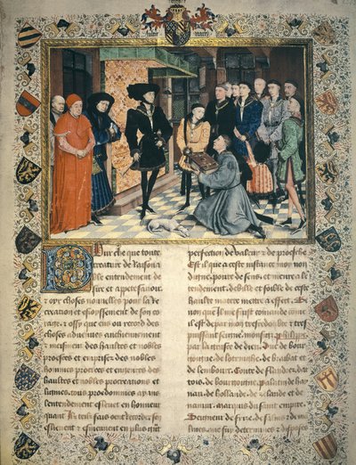 Jean Wauquelin (mort en 1452) présente la traduction des chroniques de Hainaut à Philippe III de Bourgogne - Rogier van der Weyden