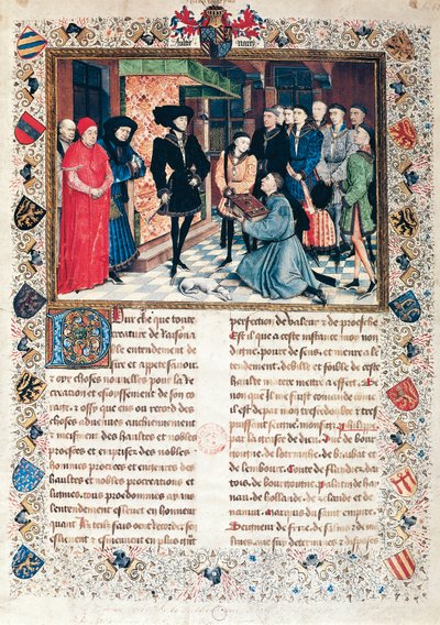 Présentation des Chroniques de Hainaut au duc de Bourgogne Philippe le Bon par Jean Wauquelin - Rogier van der Weyden
