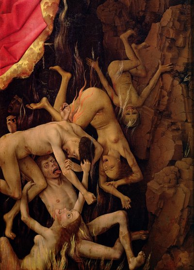 Le Jugement Dernier, détail de la chute des damnés en enfer, vers 1445-50 - Rogier van der Weyden