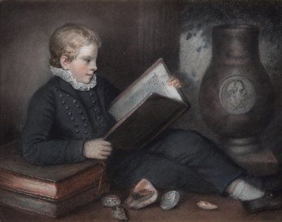 Edgeworth King avec des livres - Rolinda Sharples or Sharples James Junior