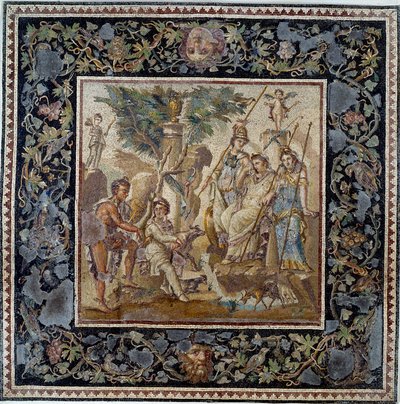 Art de la Rome antique : Jugement de Pâris. Mosaïque de la maison de l