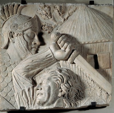Art de la Rome antique : Barbare combattant un légionnaire romain - Roman