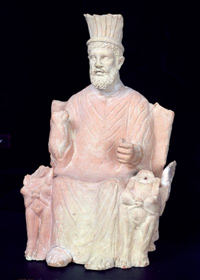 Baal Hammon assis sur son trône, du sanctuaire de Bir Bou Regba (ancien Thinissut) - Roman
