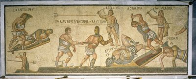 Combat de gladiateurs, 320 après J.-C. (mosaïque) - Roman