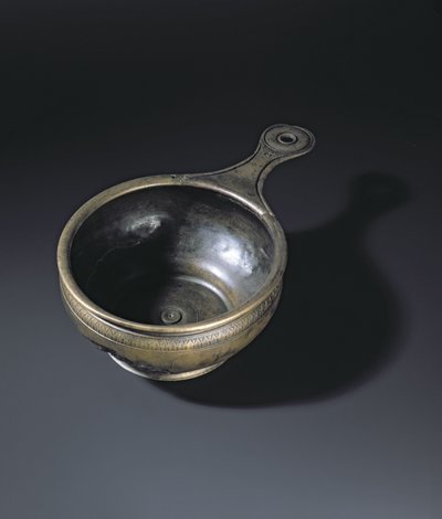 Patera en bronze ornée sur le renflement, la base et la poignée, de Whitehill, Westruther - Roman