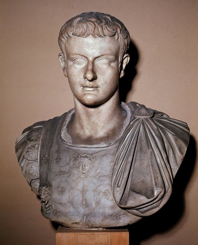 Buste de Caligula (sculpture en marbre) - Roman