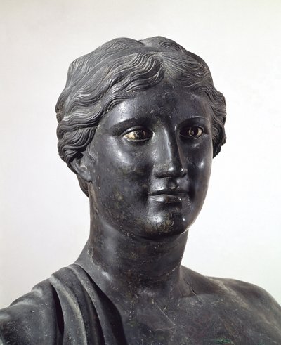 Buste de Sappho, statue en bronze, de la Villa des Papyrus, Herculanum, Campanie, Italie, civilisation romaine - Roman