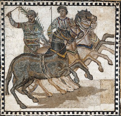 Scène de cirque dans la Rome antique. Mosaïque, 3ème siècle - Roman