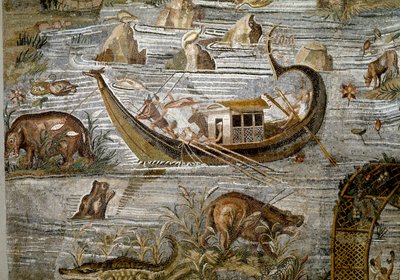 Détail de la mosaïque nilotique de Préneste (Palestrina) du sanctuaire de la déesse Fortune Primigenia, 80 av. J.-C. - Roman