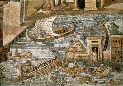 Détail de la mosaïque nilotique de Préneste (Palestrina) du sanctuaire de la déesse Fortune Primigenia, 80 av. J.-C. - Roman
