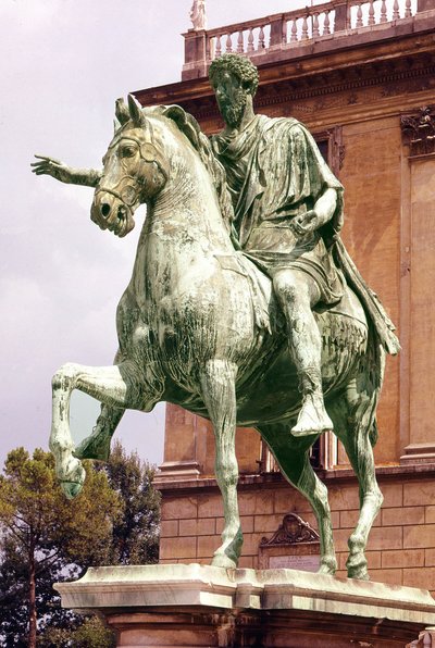 Statue équestre de Marc Aurèle (121 - 180) sur la Piazza Campidoglio, Rome - Roman