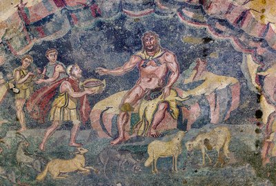 Mosaïque de sol représentant le vestibule de Polyphème - Roman