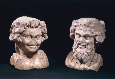 Tête de Bacchus et un satyre d