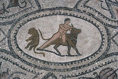 Hercule et le taureau crétois, du sol de 
