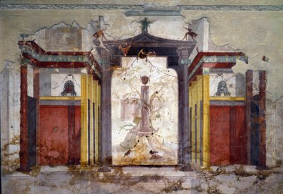 Vue intérieure des fresques de la salle des masques - Roman