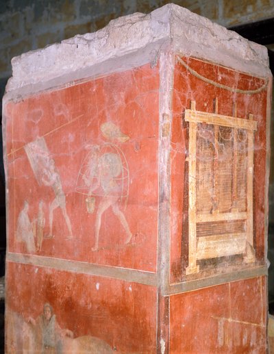 Italie, Naples, Museo Archeologico Nazionale, Teinturiers, peinture de la Maison de la Fullonica à Pompéi (Liste du patrimoine mondial de l