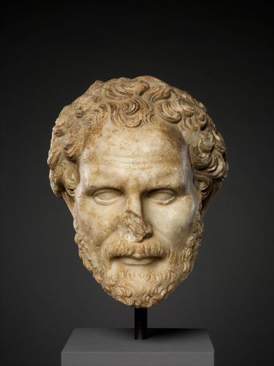 Tête en marbre de Démosthène, 2ème siècle AD - Roman