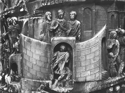 Marc Aurèle recevant un messager, détail de la colonne de Marc Aurèle - Roman