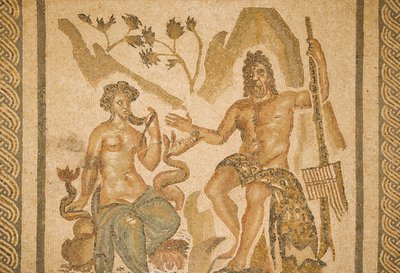 Mosaïque de Polyphème et Galatée, de la salle des Mosaïques dans l