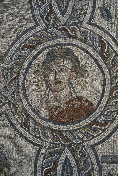 Mosaïque des Quatre Saisons, Maison de Dionysos, détail, tête - Roman