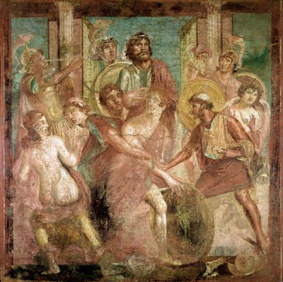 Ulysse trouve Achille parmi les filles de Lycomède (fresque, 2ème siècle après J.-C.) - Roman