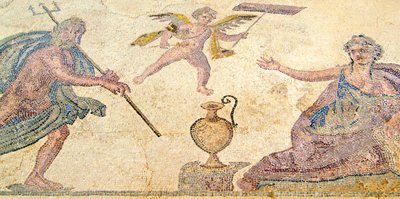 Poséidon et Amymone, Maison de Dionysos, Paphos, Chypre (mosaïque) - Roman