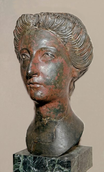 Art romain : buste en bronze d