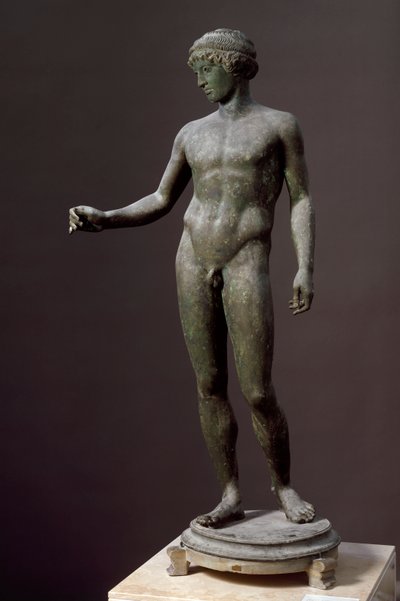 Art romain : « Éphèbe » Sculpture en bronze d