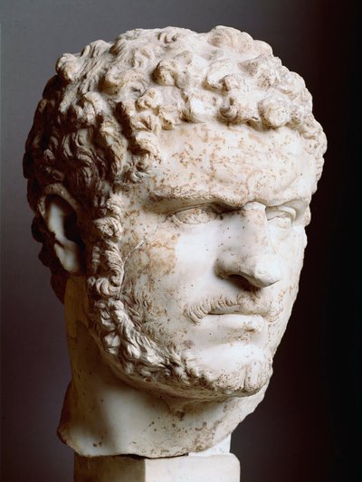 Art romain : « Tête en marbre de Caracalla (188-217), empereur de 211 à 217 ap. J.-C. » - Roman