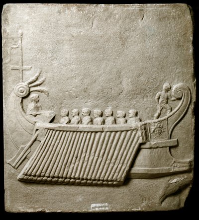 Art romain : trirème romaine - Fragment de frise en marbre de Pouzzoles - Roman
