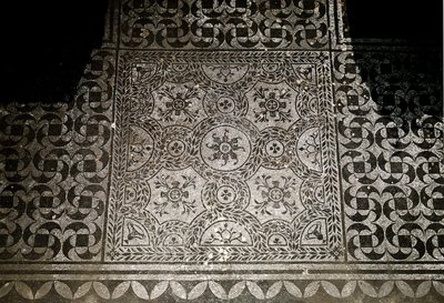 Art romain : détail des mosaïques du sol de la Villa Adriana à Tivoli - Roman