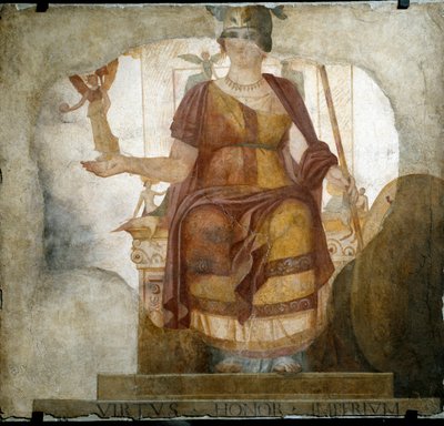 Art romain : la déesse Vénus personnifiant Rome appelée déesse Barberini. Fresque du 4e siècle après J.-C. Du baptistère de Saint-Jean-de-Latran à Rome. Rome, Museo Nazionale Romano - Roman