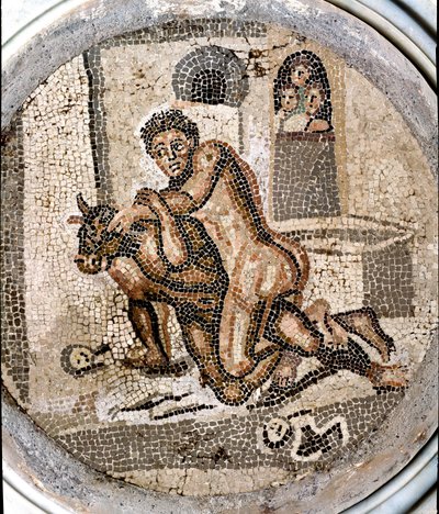 Art romain : Thésée combattant le Minotaure - Roman