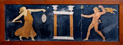 Art romain : une ménade et un satyre dansant près d