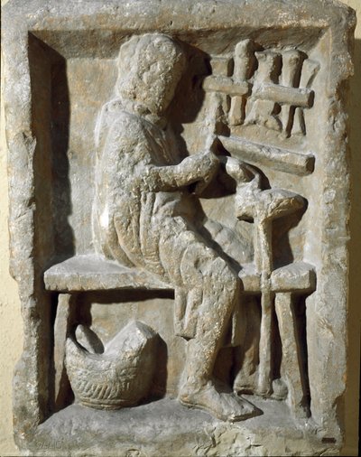 Art romain : « forgeron au travail » 1er siècle après J.-C. Rome, Museo della Civilta Romana - Roman