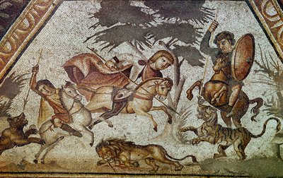 Art romain : mosaïque des saisons de la villa de Constantin « Daphné » (détail) - Roman