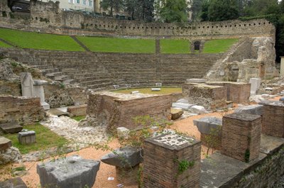 Art romain : vue du théâtre romain (1er av. J.-C.), Trieste, Italie - Roman