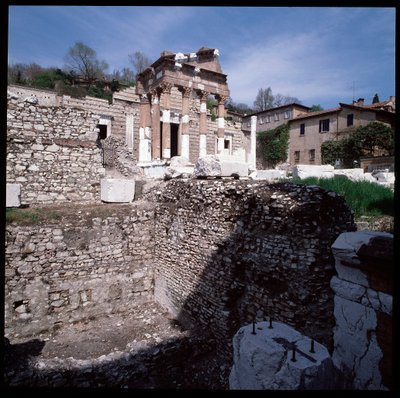 Art romain : vue du Capitole (capitolium), 73 après J.-C., Brescia, Italie - Roman