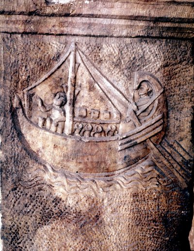 Navire de transport romain. Bas-relief du IIe siècle après JC Musée national romain - Roman