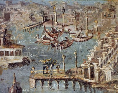 La ville et le port de Pouzzoles (fresque) - Roman