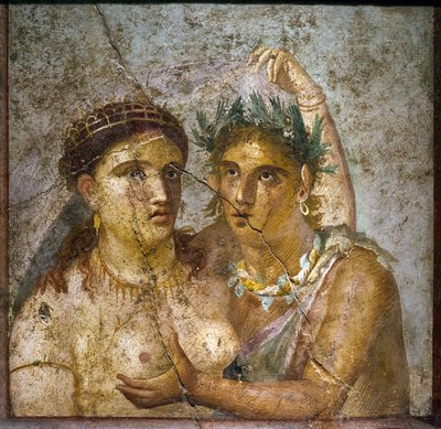 Le satyre et la ménade - Pompéi - Casa di Cecilio Giocondo - Cabinetto segreto - Roman