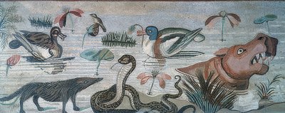 Animaux dans le Nil, de la Maison du Faune (Casa del Fauno), Pompéi - Roman