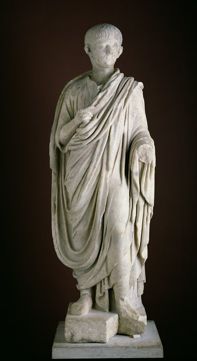 Statue togée du jeune Néron, vers 50 après J.-C. (marbre) - Roman
