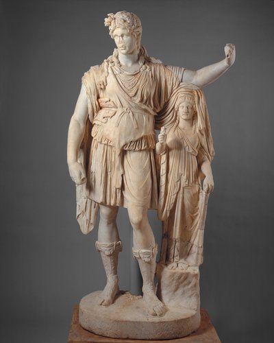 Statue de Dionysos appuyé sur une figure féminine ("Hope Dionysos"), 27 av. J.-C.-68 après J.-C. (marbre) - Roman Imperial Period