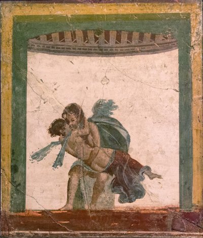 Amour et Psyché, 1ère moitié du 1er siècle après J.-C. - Roman Pompeian wall painting.
