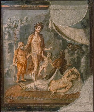 Ariane abandonnée par Thésée à Naxos, 1ère moitié du 1er siècle après J.-C. - Roman Pompeian wall painting.
